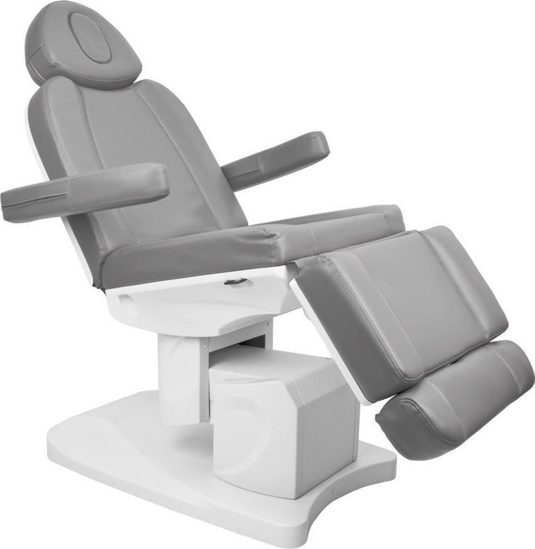 FOTEL KOSMETYCZNY ELEKTR. AZZURRO 708A 4 SILN. SZARY PODGRZEWANY