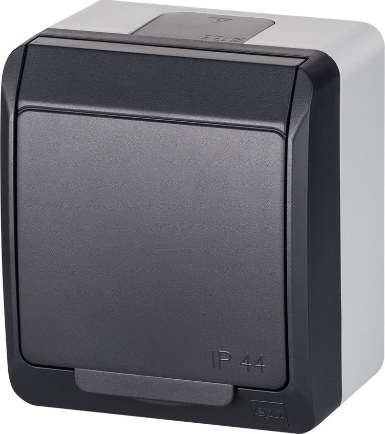 Elektro-Plast Hermes Gniazdo hermetyczne pojedyncze z/u 16A IP44 antracyt GNT 0321-07