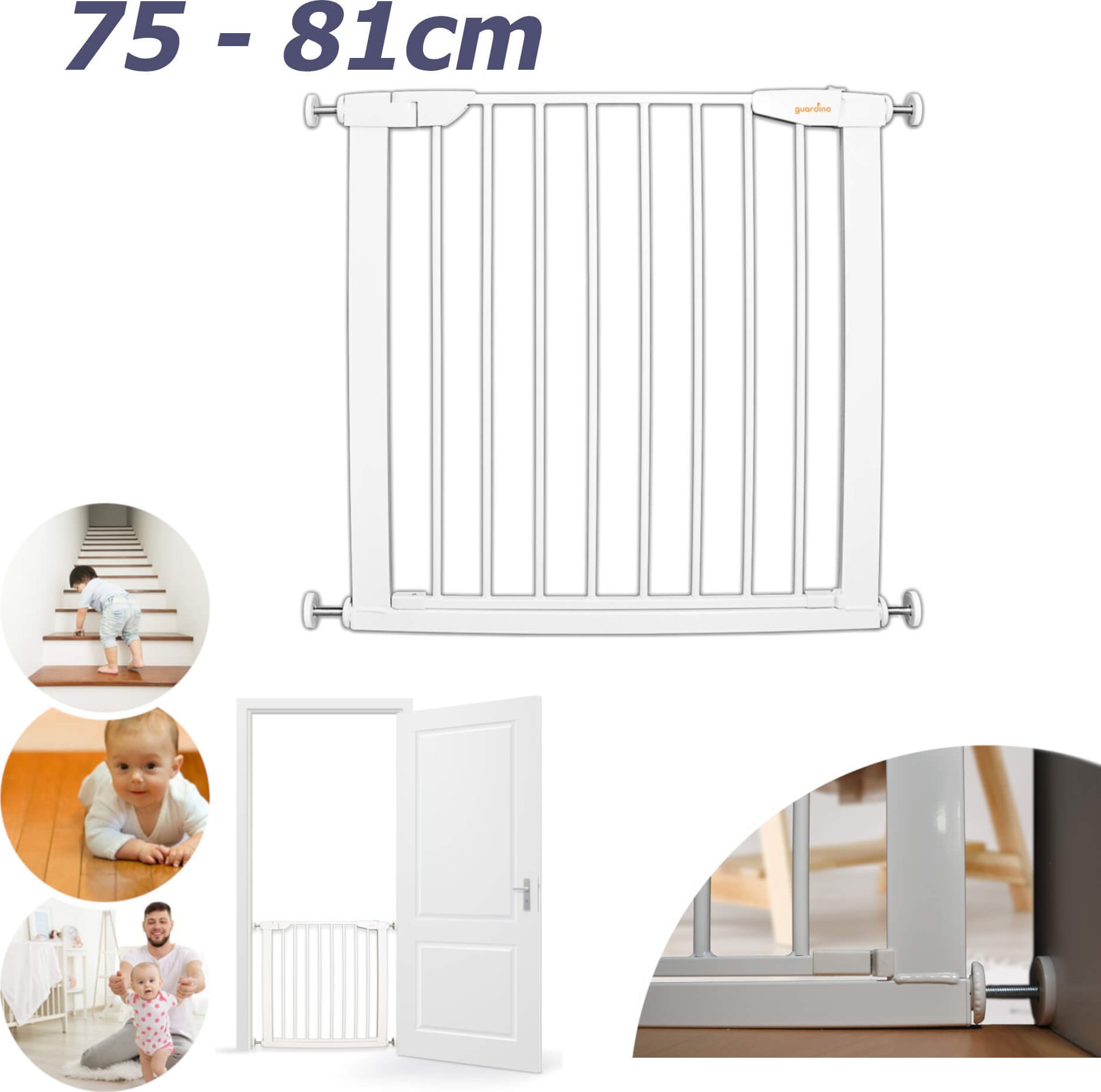 Reer Bramka zabezpieczająca ochronna rozporowa Guardino 75-81cm wys.75cm REER