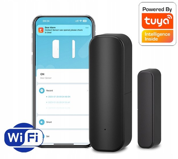RTX Czujnik otwarcia i zamknięcia drzwi i okien WiFi #czarny
