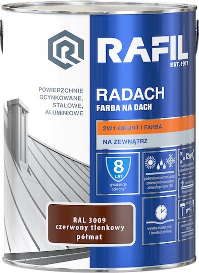 Rafil RAFIL Radach Farba Na Dach Czerwony tlenkowy RAL3009 5L