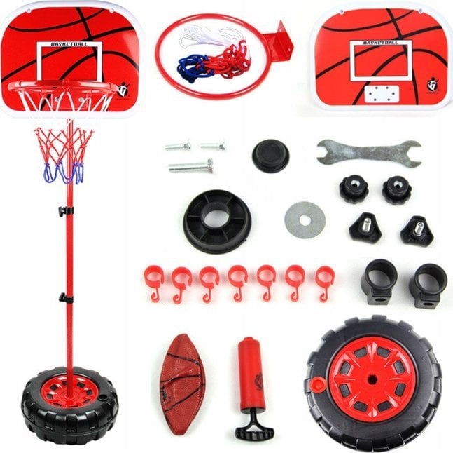 LeanToys Kosz Do Koszykówki Regulowany Piłka Pompka 1.7M LEAN Toys