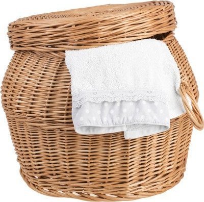 WickerPL PUFA KOSZ NA ZABAWKI WIKLINOWY KOSZ NA PRANIE 31 H32 CM