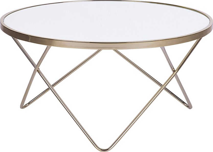 Beliani Stolik kawowy biało-złoty MERIDIAN II