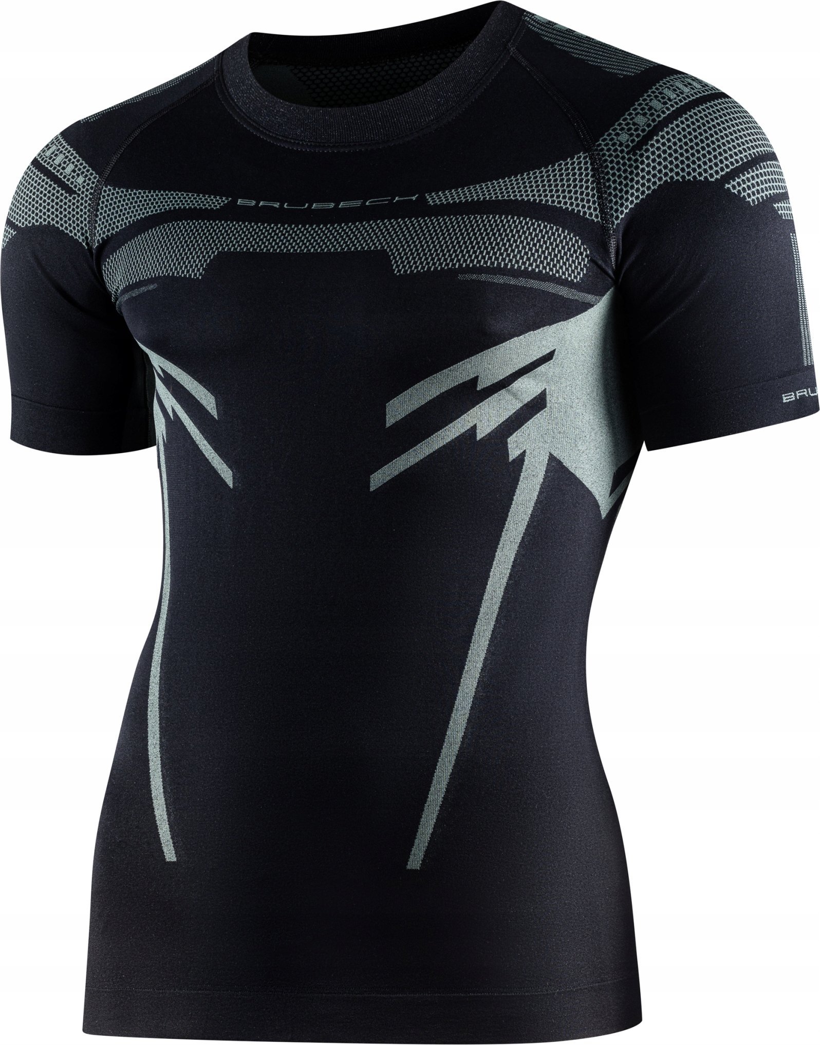Brubeck SS13700 Koszulka męska DRY z krótkim rękawem czarny/grafitowy M