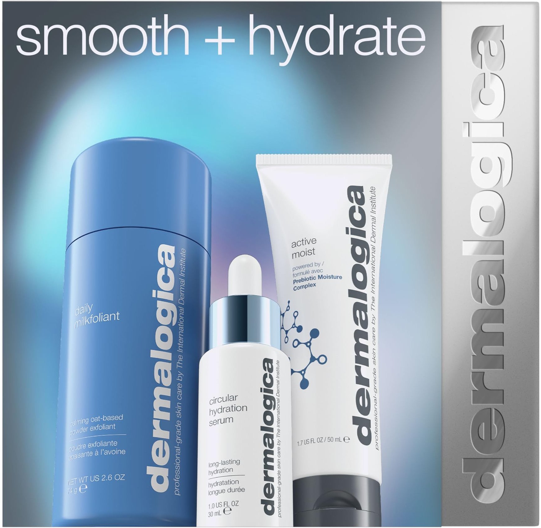 Smooth + Hydrate Set Dermalogica: Daily Milkfoliant, Exfoliating, Exfoliating Powder, 74 g + Active Moist, Prebiotics, Hydrating, Cream, For Face, 50