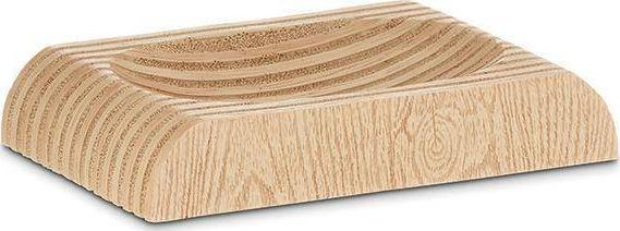 Kela mydelniczka, żywica polimerowa, 13 x 9 x 2,5 cm, drewniany wzór