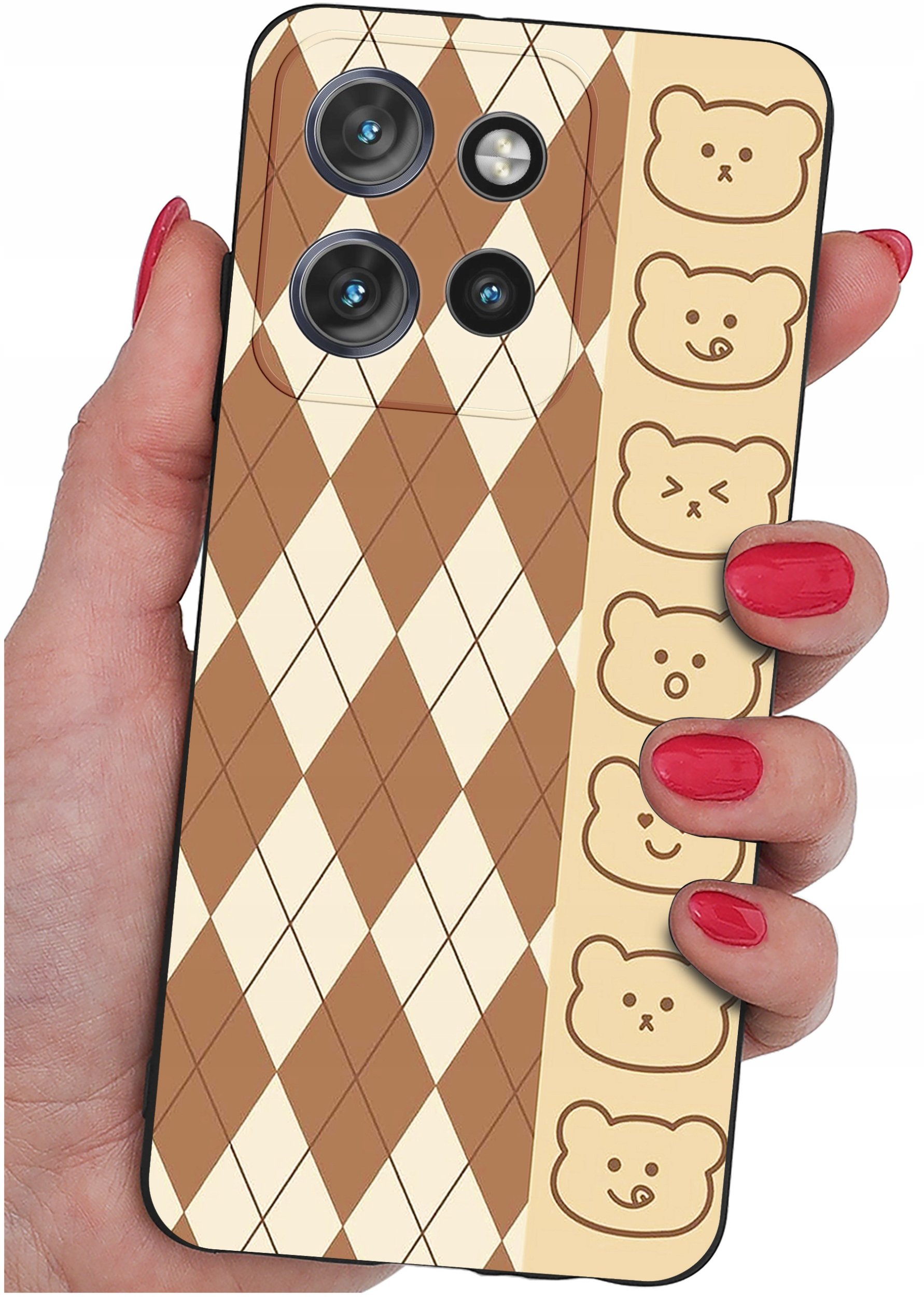 Etui do Motorola Moto EDGE 50 Neo WZORY |SILIKONOWE MATT CASE + SZKŁO 9H