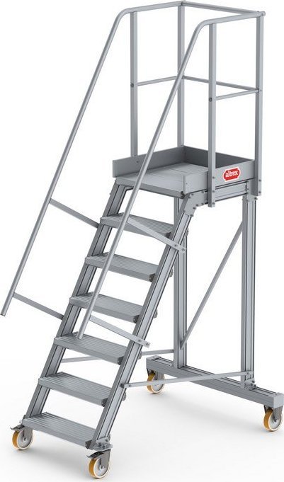 Lero Aluminiowy podest roboczy jezdny (wys. 172 cm, 7 stopni, 4 koła)