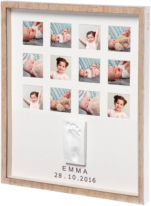 Baby Art First Year Print Frame komplekts mazuļa pēdiņu / rociņu nospieduma izveidošanai wooden 3601094800