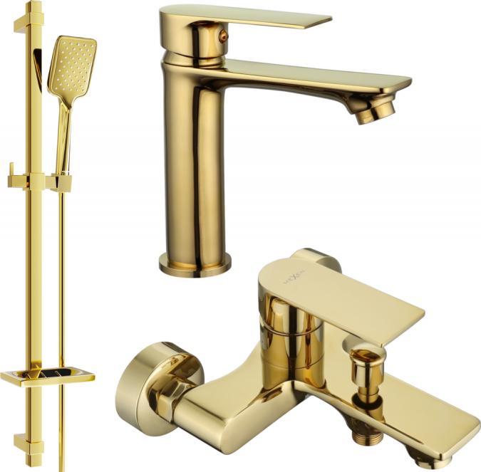 Bateria wannowa Mexen Mexen Royo DQ62 zestaw wannowy, złoty - 72203DQ62-50