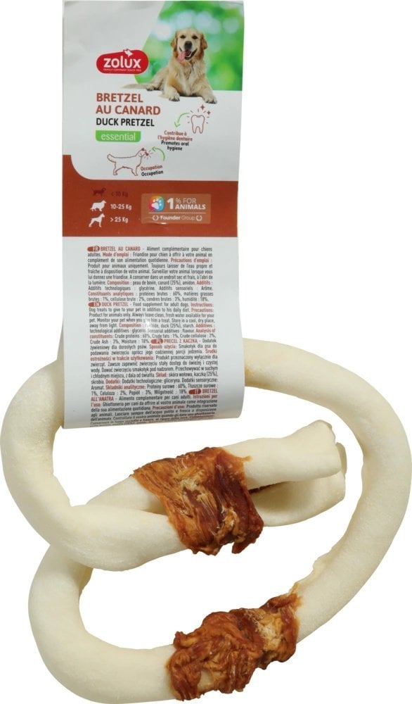 ZOLUX Gryzak dla psa precel z kaczką 12 cm