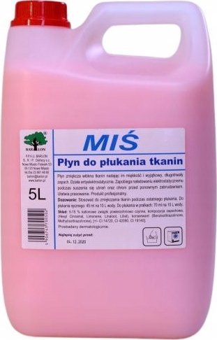 Barlon Miś - Płyn do płukania, różowy - 5 l