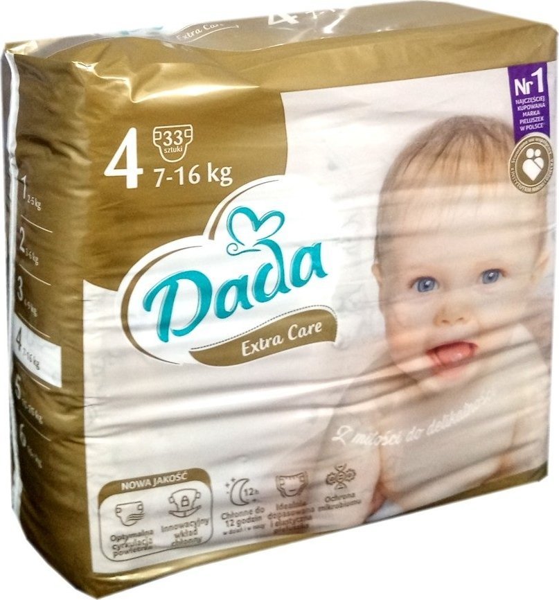 Pieluszki Dada Extra Care 4 4, 7-16 kg, 33 szt.