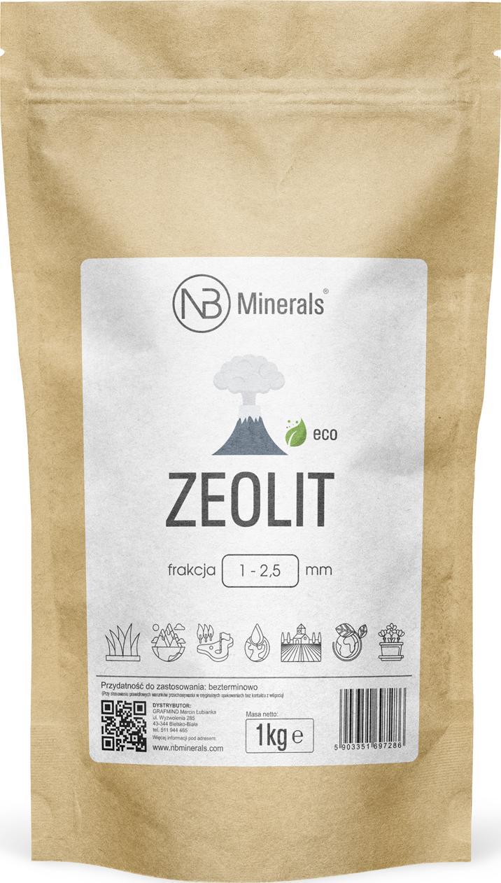 NB Minerals Zeolit Klinoptylolit Kamień ozdobny kwiaty, akwarium, oczka wodne 1-2,5mm - 1kg