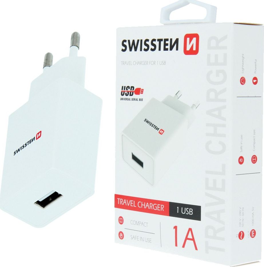 Ładowarka Swissten 1x USB-A 1 A (22036000)