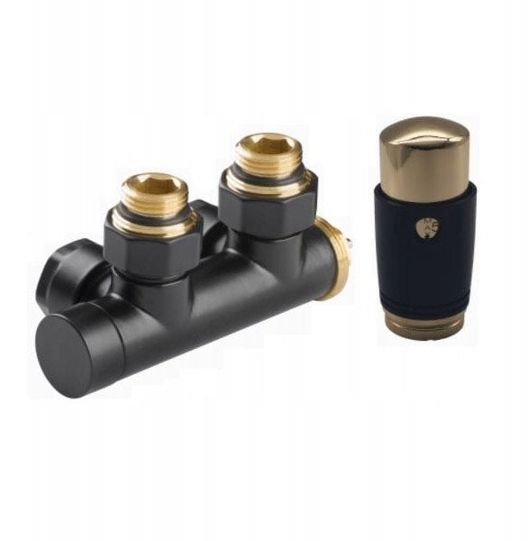 Invena zestaw zespolony do dolnego podłączenia DUOPLEX PROV, czarny/złoty CZ-93-015