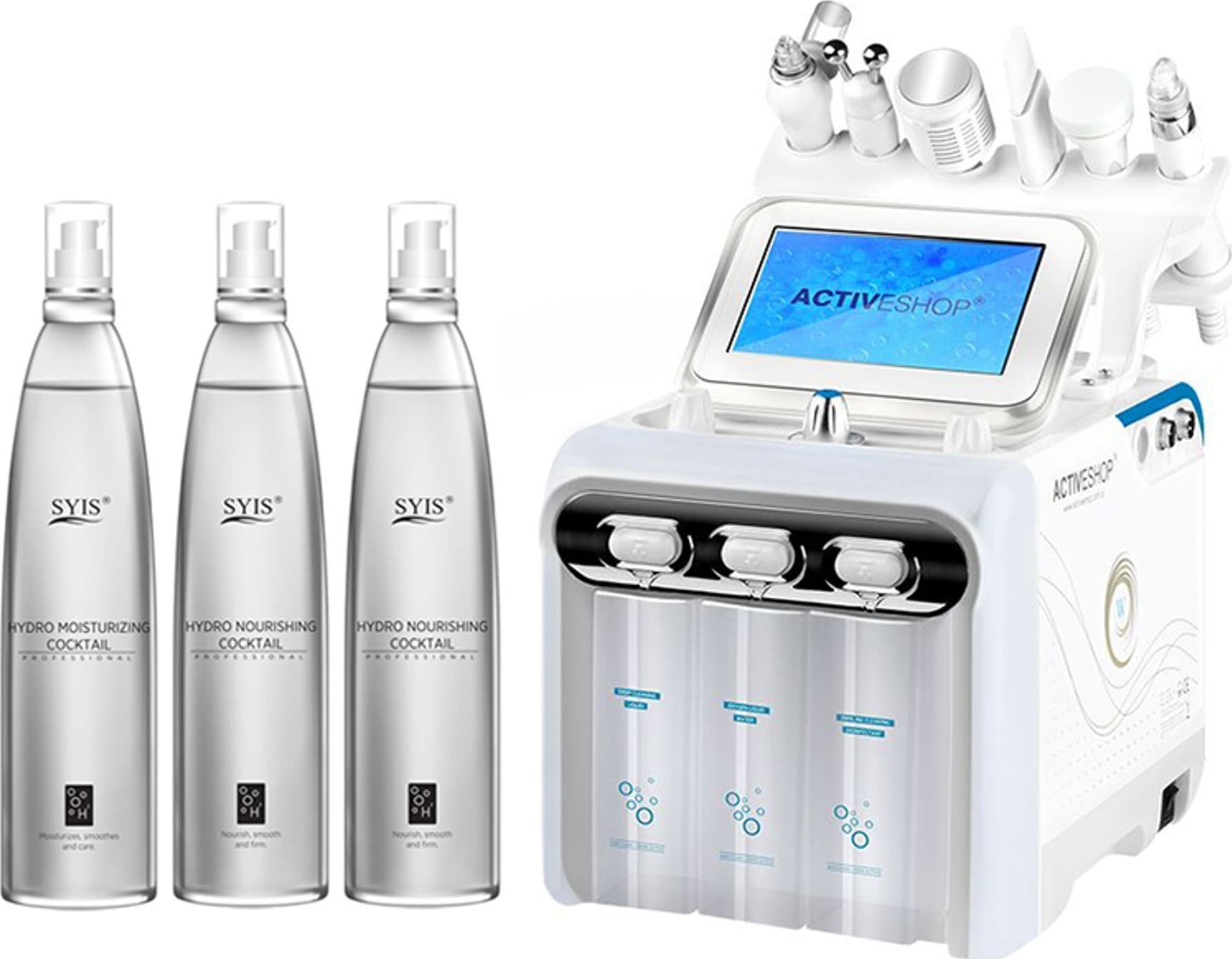 Activeshop Urządzenie oczyszczanie wodorowe Hydrogen H2+ 6w1 new generation + zestaw płynów Syis hydro