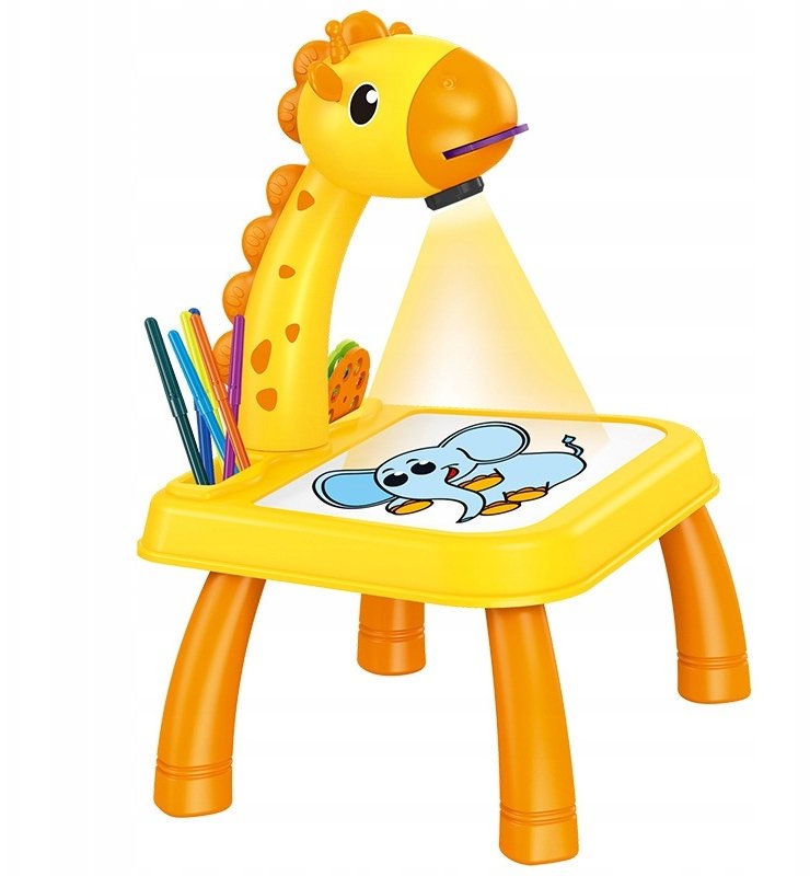 LUXMA PROJEKTOR DO RYSOWANIA NÓŻKI ŻYRAFA MUZYKA 2021-6 ŻÓŁTY