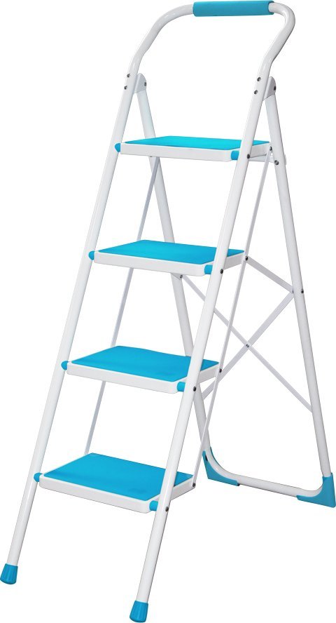 Składana drabina domowa drabinka 4 stopniowa z półką do 150 kg uniwersalna