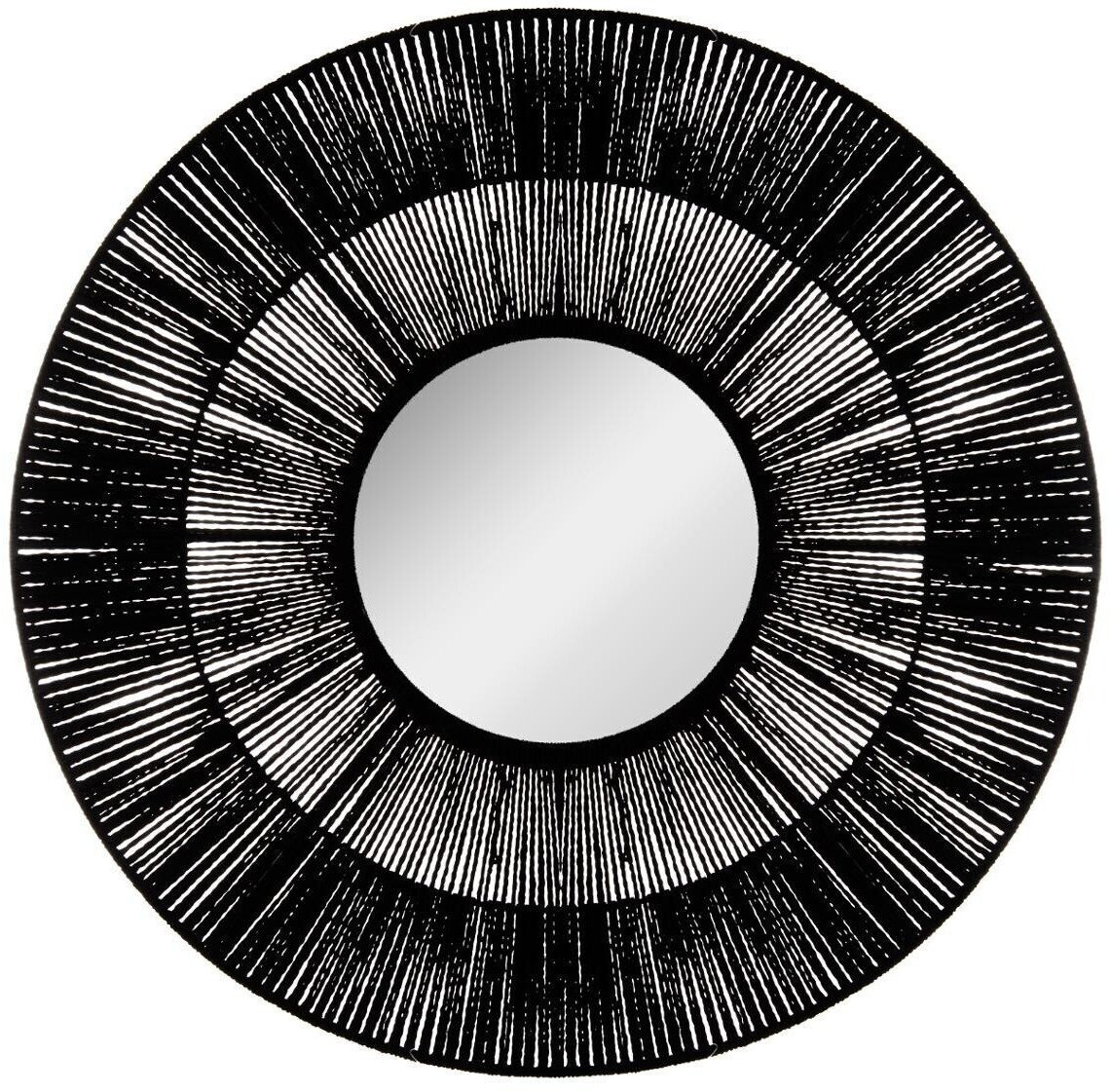 Atmosphera Lustro ścienne ETHNIC, Ø 76 cm, czarny