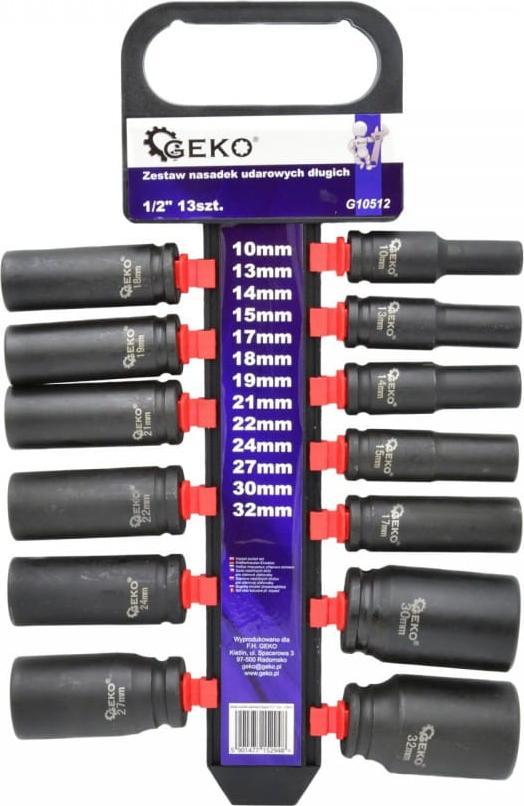 Geko ZESTAW NASADEK UDAROWYCH DŁUGICH 1/2" 13SZT.(5) G10512 GEKO