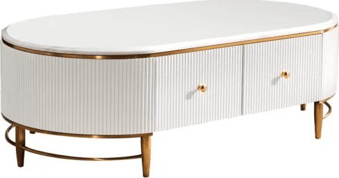 Artehome Alexis stolik kawowy z białym marmurowym blatem