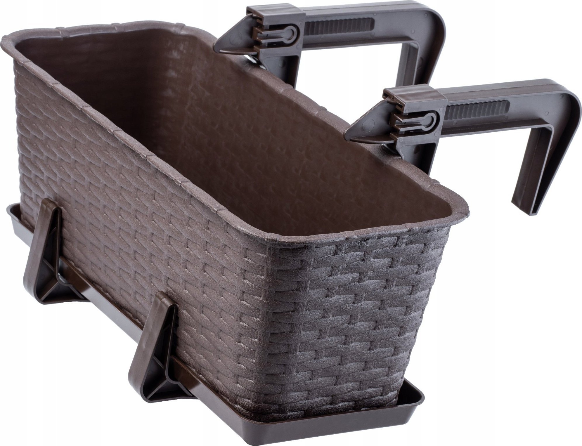 Kadax Doniczka Donica Balkonowa Podstawka 40cm Brązowa