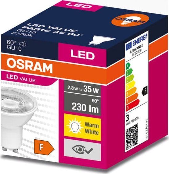 Ledvance Żarówka LED GU10 VALUE PAR16 35 60 2,8W/827 230V 4058075598829