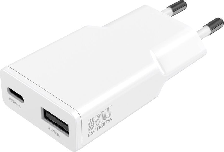 Ładowarka 4smarts Ładowarka sieciowa PDPlug Duos Slim 20W GaN 1C+1A biały