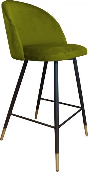 Atos Hoker CLAUDINE BL VELVET GOLD oliwkowy na metalowych nogach ATOS