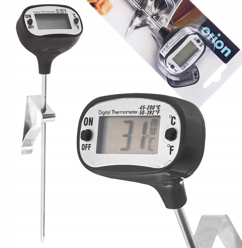 Termometr do Mięsa Sonda Elektroniczny Wbijany z Klipsem Solidny ORION 17cm