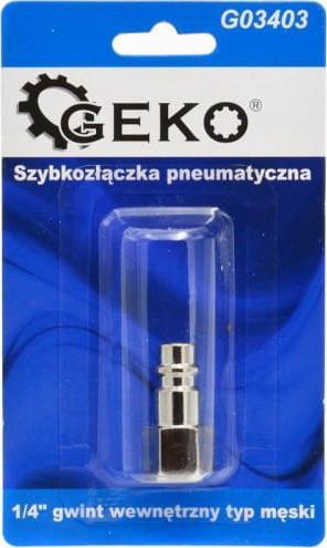 Geko SZYBKOZŁĄCZKA PNEUMATYCZNA TYP MĘSKI 1/4" GWINT WEWNĘTRZNY (BLISTER) (10/100) G03403 GEKO