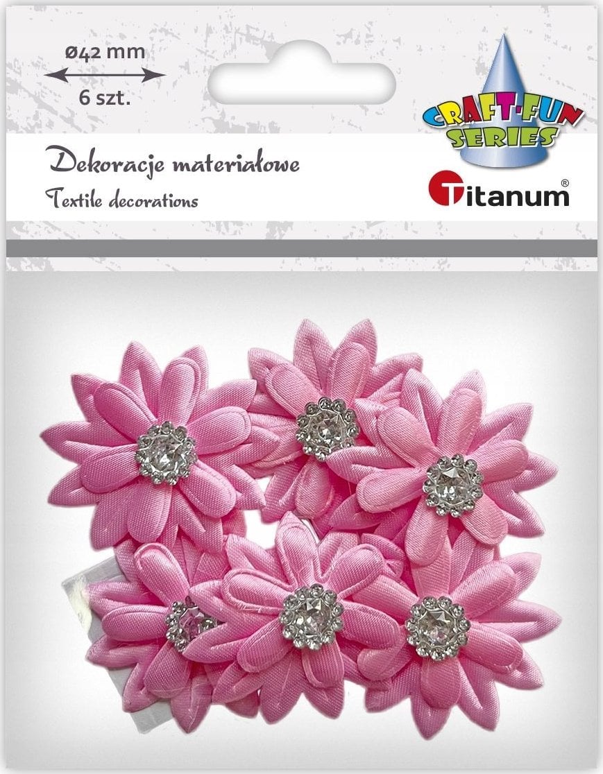 Titanum Dekoracje samoprzylepne 3D kwiaty różowe 6szt
