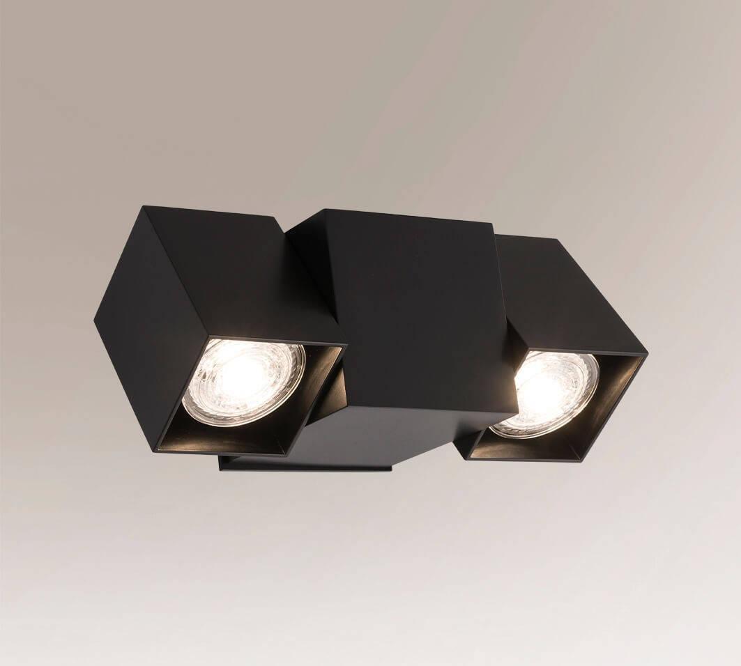 Kinkiet Shilo Kinkiet LAMPA ścienna BIZEN 7932 Shilo regulowana OPRAWA metalowe kostki czarne