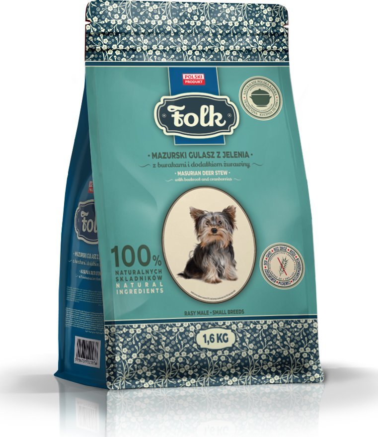 Folk Karma sucha dla psa FOLK MINI Mazurski gulasz z jelenia z burakami i dodatkiem żurawiny 1,6 kg