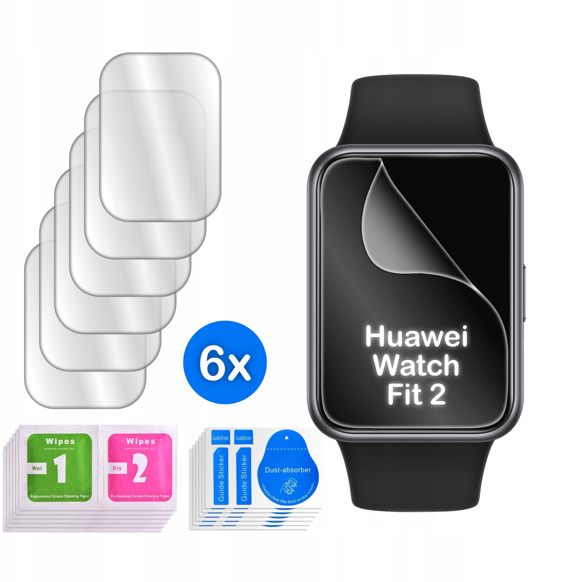 FOLIA do Huawei Watch Fit 2 HYDROŻELOWA OCHRONNA na ekran 3D 6 sztuk