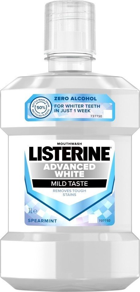 JOHNSON Listerine Advanced White Płyn do płukania ust - Łagodny Smak 1L