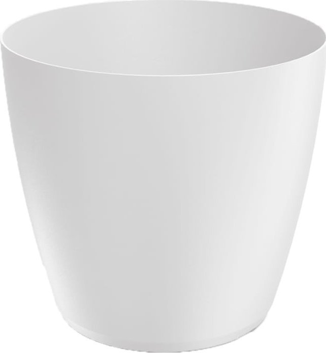Doniczka biała matowa plastikowa 13,8x12,7 cm osłonka gładka Mate