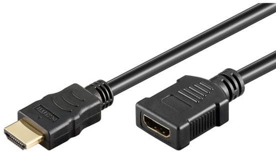 Przedłużacz do kabli video HDMI M - HDMI F, HDMI 2.0 - Premium High Speed, 5m, pozłacane złącza, czarny