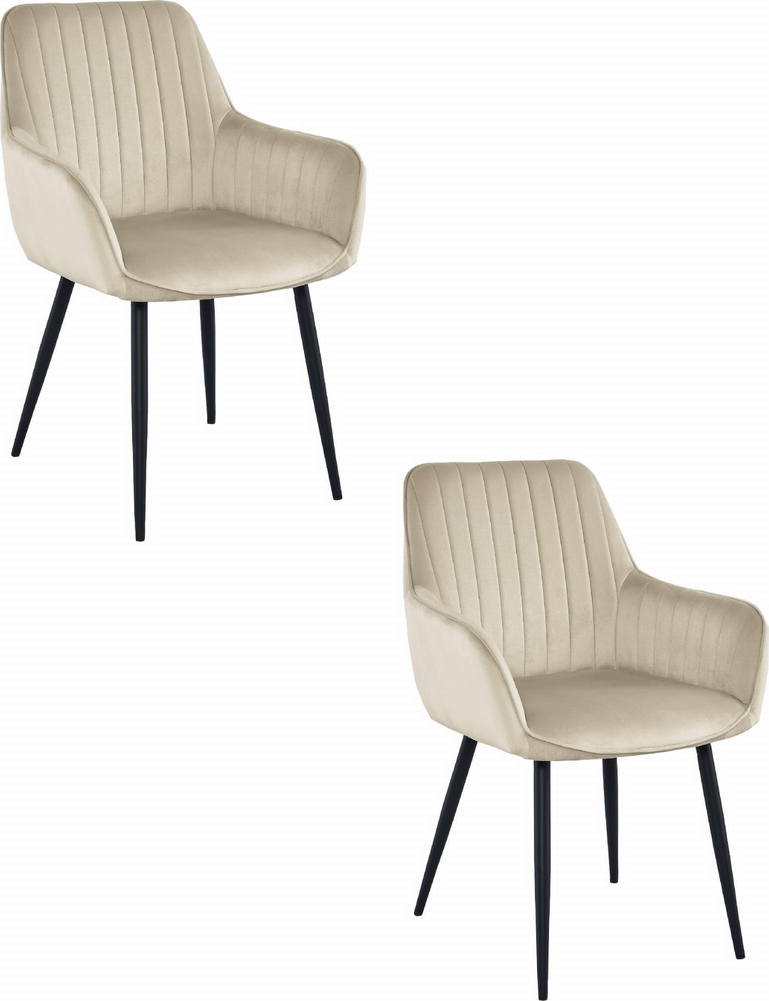 Leobert Krzesło SOLDEN - aksamit beż / nogi czarne x 2
