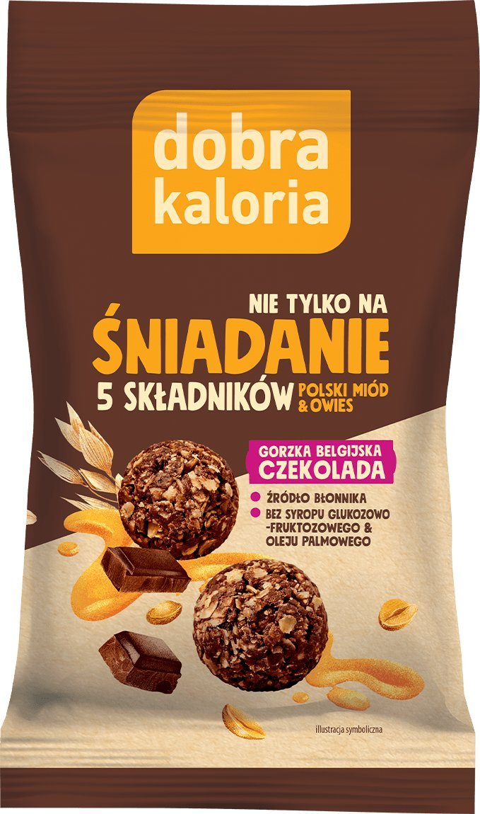 Dobra Kaloria Dobra Kaloria Kulki Śniadanie gorzka czekolada i owies 40g - WYSYŁAMY W 24H!