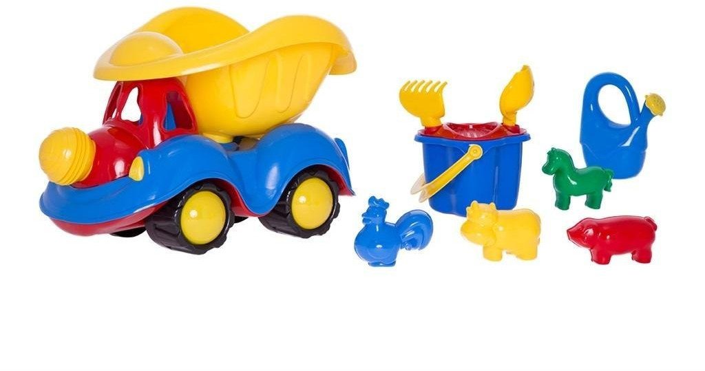 Samochód pajacyk z kompletem mini koniczynka 9el