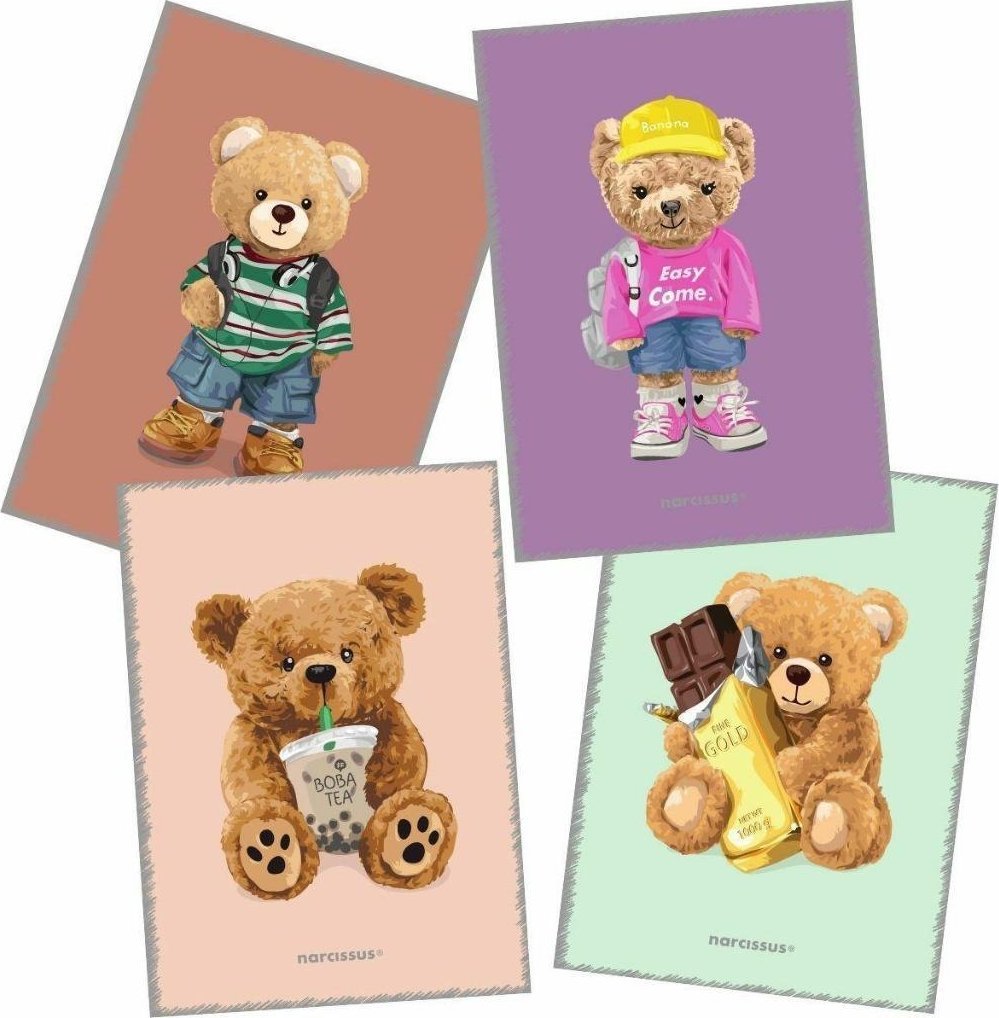 Narcissus Zeszyt A4/60K kratka PP Teddies (4szt)