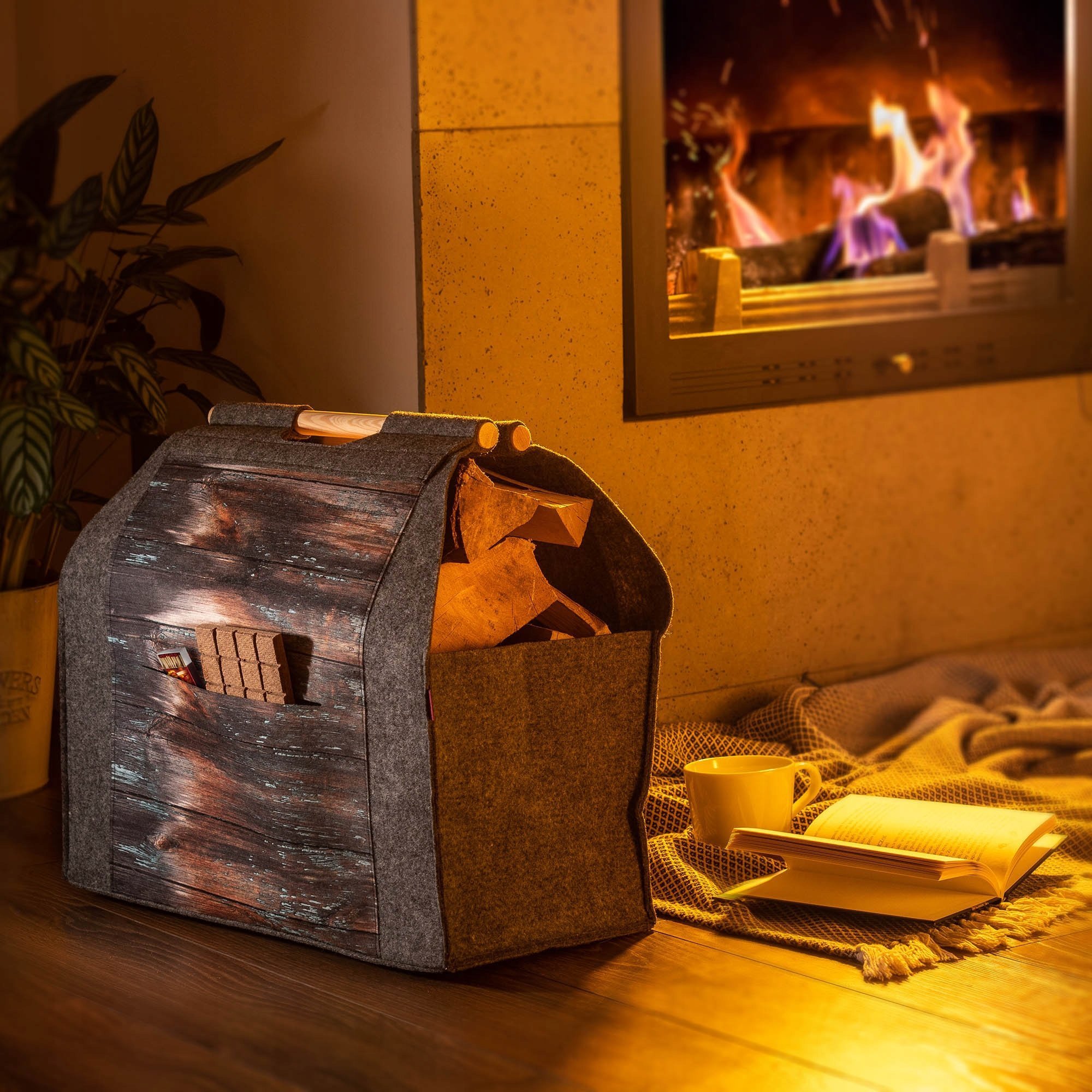 Kadax Torba Kosz Na Drewno Kominkowe Stojak Do Pieca