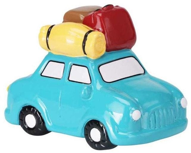 Kolorowa skarbonka ceramiczna z motywem podróży