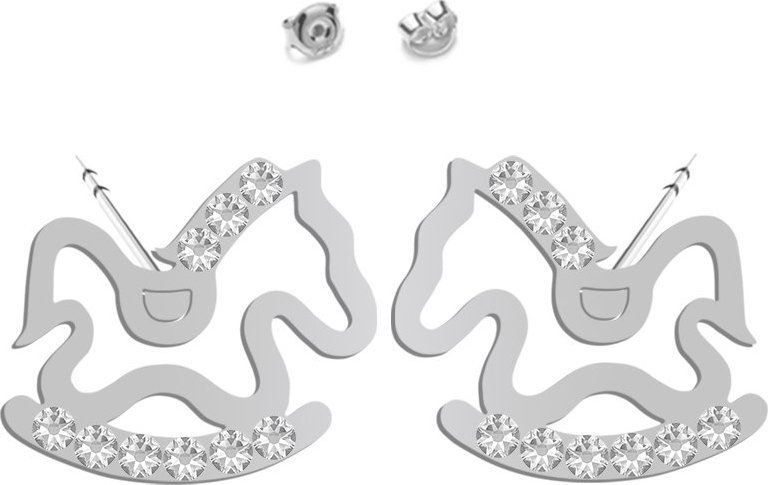 Radziszewska Jewellery Kolczyki Srebrne Konik na biegunach