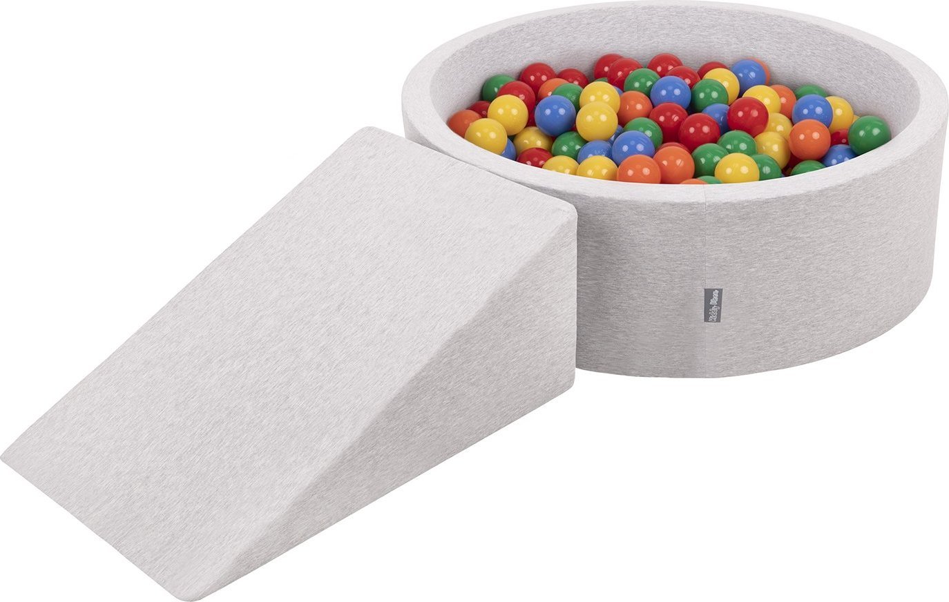 KiddyMoon KiddyMoon Piankowy plac zabaw PPZP-OK30D-112 z piłeczkami jasnoszary: żółty-zielony-niebieski-czerwony-pomarańcz basen 200/klin L Zabawka pl