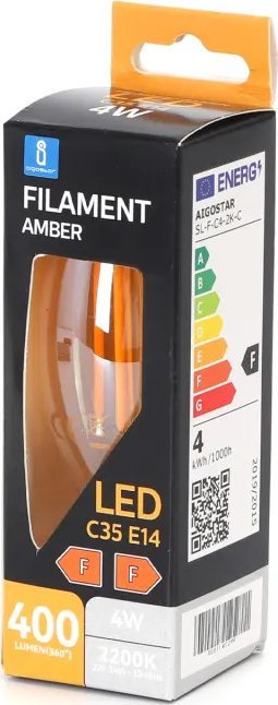 Aigostar Żarówka LED Filament Bursztynowa C35 E14 4W Żarówka LED Filament Bursztynowa C35 E14 4W