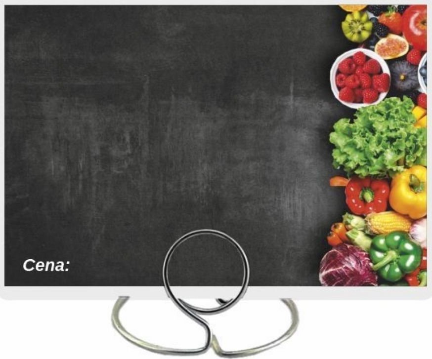 StudioCen Czarne cenówki laminowane na warzywa i owoce- 50szt.